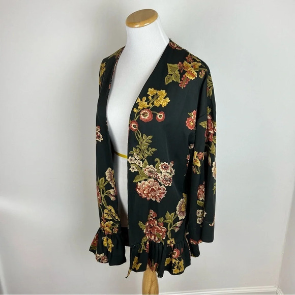 Zara Floral Open Front Blazer Jacket Size XS S - Picture 3 of 6